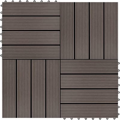 Terrastegels - Buiten vloer - Buitenruimte creëren - WPC composiet - 30 x 30 cm - Donkerbruin