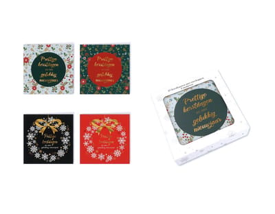 100 Luxe Kerstkaarten en Nieuwjaarskaarten met Enveloppen - 10x10CM