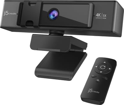 j5create JVCU435-N USB 4K Ultra HD Webcam met 5x Digital Zoom Afstandsbediening