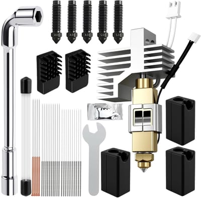 Ceramische Hotend 0.4mm voor 3D-printers met Siliconen Sleeve, Borstel en Reinigingsnaald, Inclusief Wrench en Thermische Vet voor Verbeterde Printkwaliteit