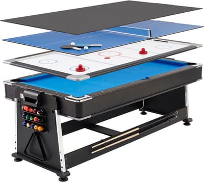 Strongy 3-in-1 Multigame Tafel - Biljart, Airhockey, Tafeltennis - 7ft