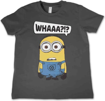 Minions Kinder Tshirt -Kids tm 4 jaar- Whaaa?!? Grijs