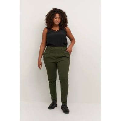 Kaffe Curve bandplooibroek jia Kaki-50