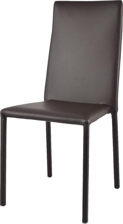 Tommychairs Julia - Eetkamerstoel - 1 Stuk - Mokka - Kunstleer & Metaal