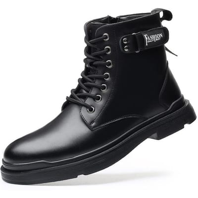 Wintermode Martin Laarzen Heren Plus Bont Heren's Locomotief Zwarte Laars Hoge Schacht Warm Man Buiten Schoenen Tooling Laarsjes 44 black