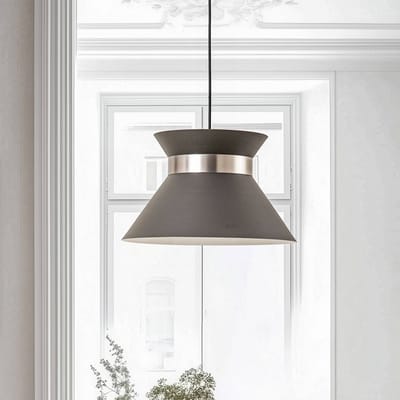Luminex Hanglamp Avery met metalen kap antraciet/nikkel