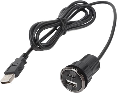 Verstevigbare Inbouw Powerstrip met 2 USB Oplaadpoorten voor Kantoor en Conferentietafels, Geschikt voor 2.5cm Boorgaten