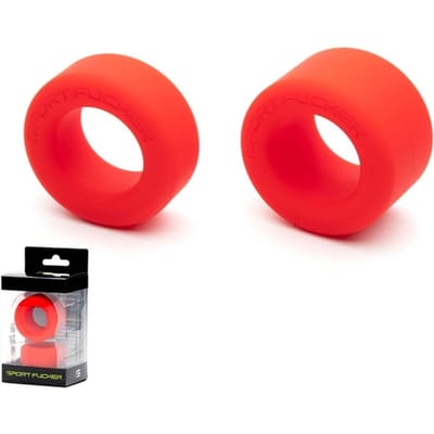Sport Fucker Nut Job set van 2 rekbare cockringen/ball stretchers - rood