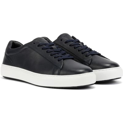 Ben Sherman Ace Cupsole Heren Blauwe Sneakers Van Leer