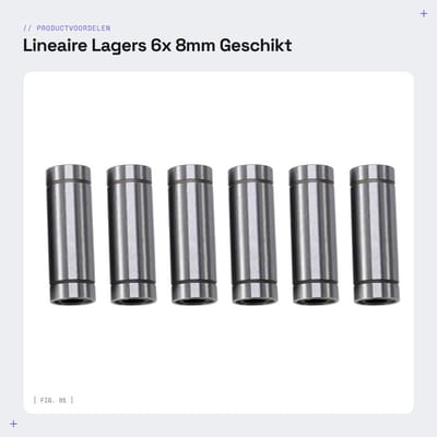 Dailygoods- Lineaire Lagers 6 Stuks - Dubbel Geseald - 8mm Binnen/15mm Buiten - Hoogwaardige Lagertrekker - Geschikt voor 3D Printers - Lange Levensduur