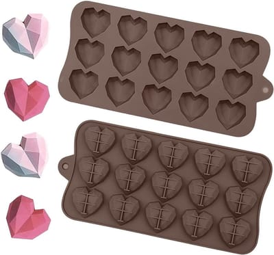 Siliconen Chocoladevormen Set van 2, Diepe Chocoladeplaten voor Bakken en Decoratie