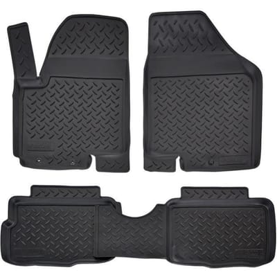 Tapis De Sol En Caoutchouc TPE - NORM Liners - Kia Soul 2008-2014 - Antidérapant - Résistant - Facile à nettoyer noir