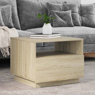 vidaXL - Salontafel - met - LED-verlichting - 50x49x40 - cm - sonoma - eikenkleurig
