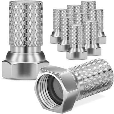 10 stuks F-stekker 7 mm met rubberen afdichting voor coaxkabels en satellietinstallaties