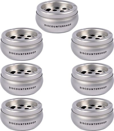Asbakken Set van 7 Aluminium Terrasasbakken - Zilveren Tuinartikelen - Ø10cm - 5,5cm Hoog - Voor Binnen & Buiten
