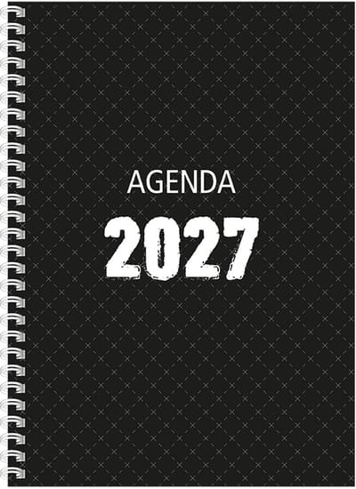 MGPcards - Agenda A4 2027 - Ringband - Spiraal - Flexibele kaft - Weekoverzicht - Zwart - 21 x 29.5 cm