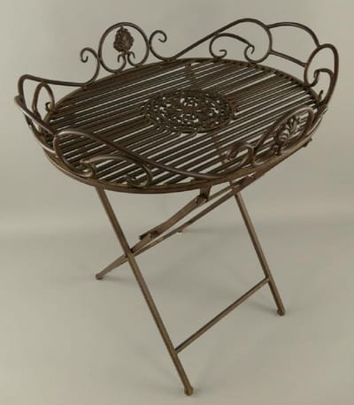 Tuinameubelen Tafel - Ronde tuintafel - Buiten Eten - Opvouwbaar ontwerp - Ø 100 x H 78 cm - Bruin/Zwart