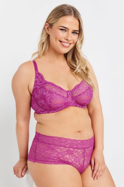 Yours Nietvoorgevormde Kanten Bh Met Beugel In Roze Size 85B