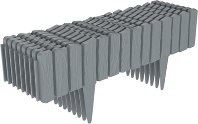 Houtlook Robuuste Gazonrand Tuinhek Perkrand Tuinpalissade Decoratieve Tuinafbakening Palissadehek - Grijs - 4,6 m