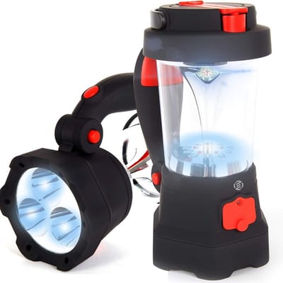 Noodradio - Noodradio Opwindbaar - AM/FM Radio met LED-Zaklamp - Oplaadbaar via USB en Handslinger - Compacte Radio met Hoofdtelefoonaansluiting - Ingebouwde Zaklantaarn - Geschikt voor Buiten, Kamperen, Hiken en Vissen