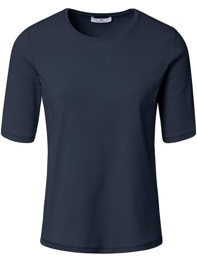 Shirt 100% Pima Cotton ronde hals Van Peter Hahn blauw