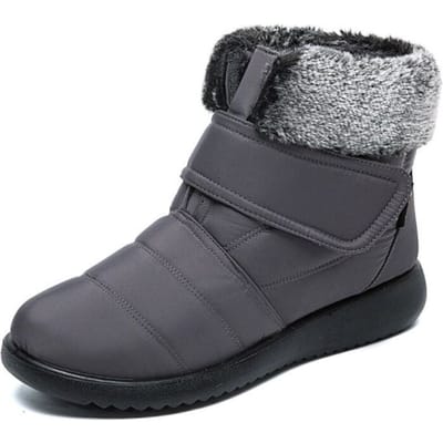 Dames Winter Sneeuwlaarzen Verdikken Pluche Bont Vrouwelijke Enkellaarsjes Waterdicht Anti-Slip Moeder Wandelschoenen Korte Laarzen 41 grijs