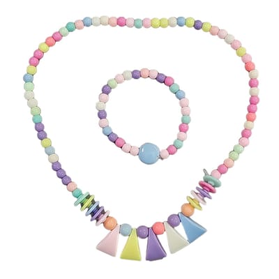 Fako Bijoux® - Kinderketting en Armband - Plastic - Driehoekjes
