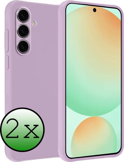 Hoesje 2 Stuks - Geschikt voor Samsung Galaxy S24 FE - Sterk & Shockproof - Case Siliconen - Back Cover - Telefoon Hoes - Lila
