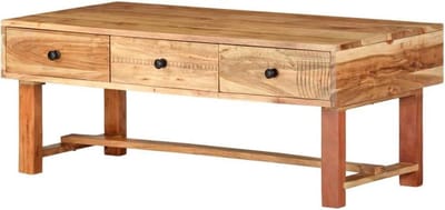 Salontafel Massief Hout - Accenttafel Bijzettafel - Woonkamer Decoratie - Duurzaam Tropisch Hout - 100x50x40 cm - Natuurlijk