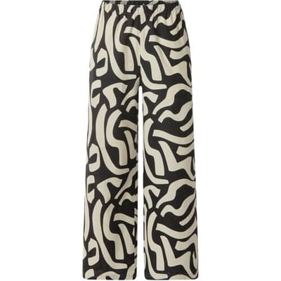 ESMARA Dames broek met linnen - wide leg (Print, S (36/38))