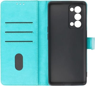 Hoesje Geschikt voor de Oppo Reno 6 Pro Plus 5G - Kaarthouder Book Case Telefoonhoesje - Groen