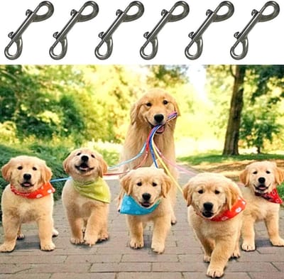 6 stuks 3,5 inch bout karabijnhaak gesp clip dubbele einde bout snap zinklegering haak veerbelaste haak voor portemonnee maken sleutelhanger koppelen hondenriem kraag handgemaakt ambachten