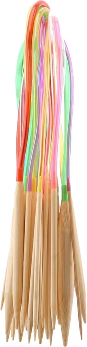 CHPN - Breinaalden - Ronde naalden - Breinaald - 18-delig - set - rondbreinaalden van bamboe - Maten 20 tm 100 mm