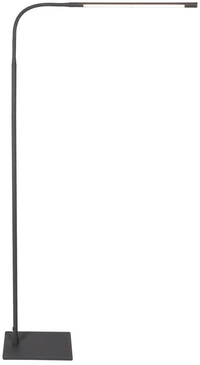 Vloerlamp Zwart Serpent 3115ZW van Mexlite - Dimbaar, flexibel, glas en metaal, hoogte verstelbaar van 133cm tot 183cm