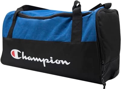 Merkloze Sporttas Duffel 30L - Zwart/Blauw - 49x28x28 cm
