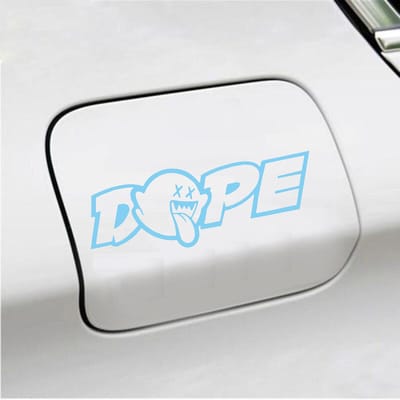 Bumpersticker - Dope - 7 X 20 - Licht Blauw