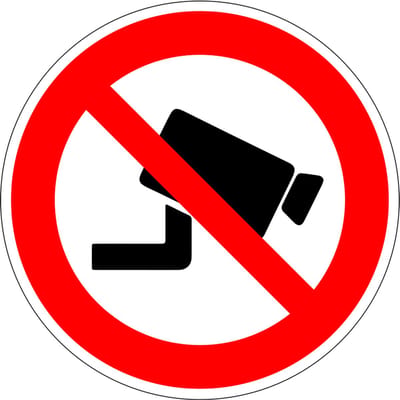 Verboden voor camerabewaking bord - kunststof 100 mm