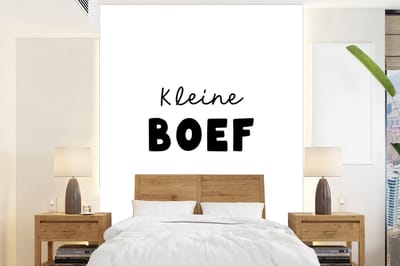 Behang kids - Wanddecoratie kinderkamer - Quotes - Kleine boef - Jongens - Hartje - Spreuken - Kinderen - 165x220 cm - Wanddecoratie Jongenskamer