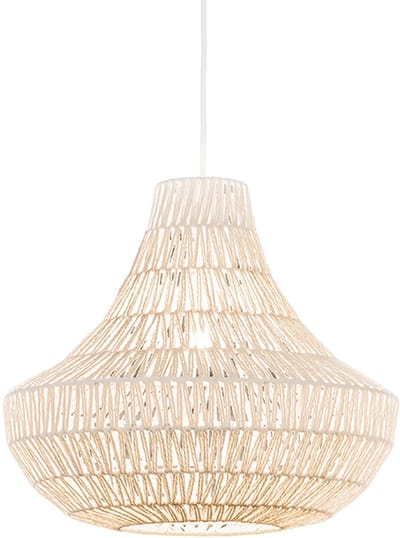 QAZQA Lina Cono 50 - Grote hanglamp - 1 Lichts - Ø48,5 cm - wit