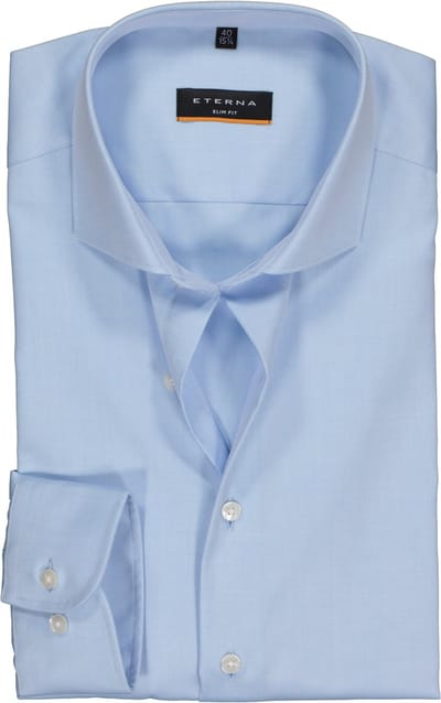 ETERNA slim fit overhemd - niet doorschijnend twill - lichtblauw - Strijkvrij - Boordmaat: 43 (EU maat: XL)