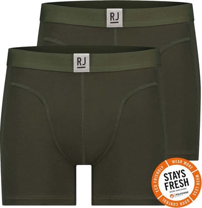 RJ Bodywear Everyday Breda boxer (2-pack) - heren boxer normale lengte - donkergroen