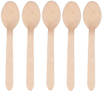 Papstar Houten wegwerp bestek lepels - 75x stuks - 16 cm - Verjaardag/bbq