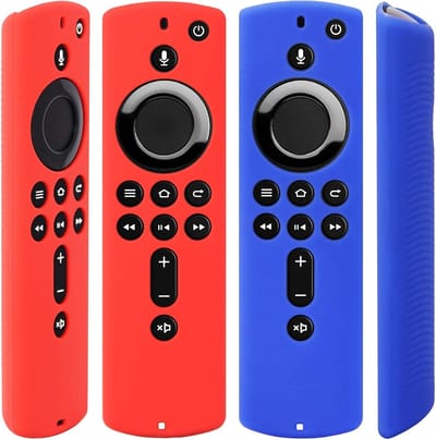 Siliconen hoes voor Fire TV Stick 4K - Bescherming, Grip en Stijl voor Alexa Afstandsbediening (Rood en Blauw)