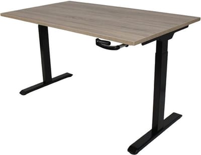 Office Hero® Cosmic Slinger- Zit sta bureau in hoogte verstelbaar zwart frame - Game bureau - Computertafel - Werktafel - 120x80 - Robson eik