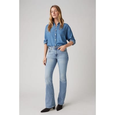 Levi's 726 High Rise Flare Jeans Size: W24L30 | Wide-Leg & Flared Pants Outlet | Dames | Blauw