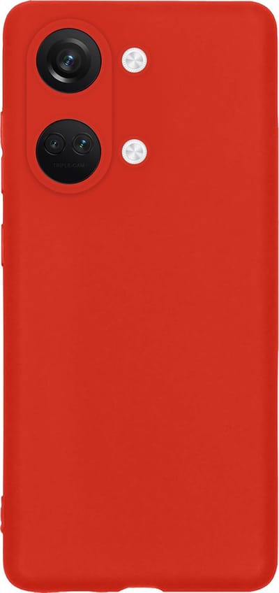 Hoes - Geschikt voor OnePlus Nord 3 - Sterk & Shockproof - Hoesje Cover - Siliconen Case - Rood