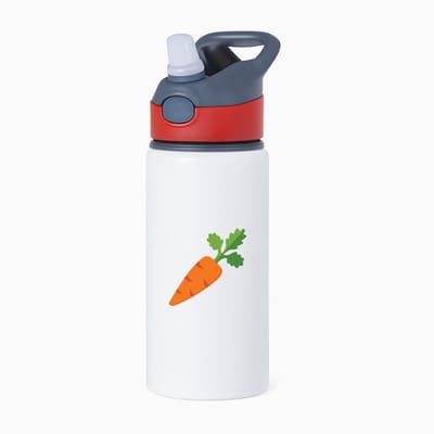 Hacebo® - Wortel waterfles met rietje rood - Groente - Groente liefhebbers - peen - gezond eten - water fles - 650ML