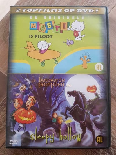 DVD Musti is piloot en De betoverde pompoen in Sleepy hollow.
