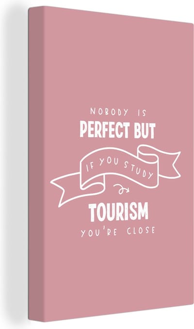 Canvas Schilderij Studie - Quotes - Toerisme - 20x30 cm - Wanddecoratie