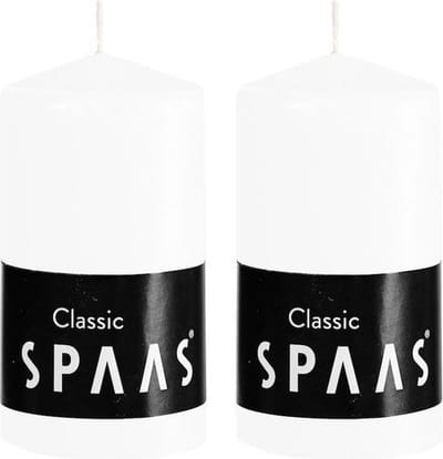 2x Witte cilinderkaarsen/stompkaarsen 6 x 10 cm 25 branduren - Geurloze kaarsen - Woondecoraties